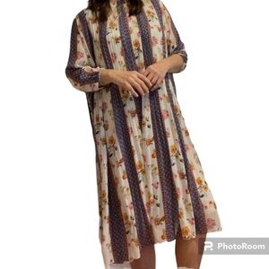 Orange Creek Floral Flowy Maxi Midi Dress Size Medium